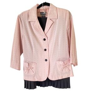 T. Milano two piece set, color pink and black, size 10.